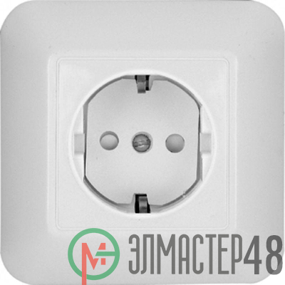 Розетка 1-м СП Прима 16А 250В защ. шторки с заземл. бел. (опт. упак) SchE RS16-004-B