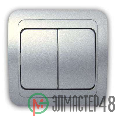 Выключатель 2-кл. 2п СП Mimoza 10А IP20 серебр./серебр. Makel 23403