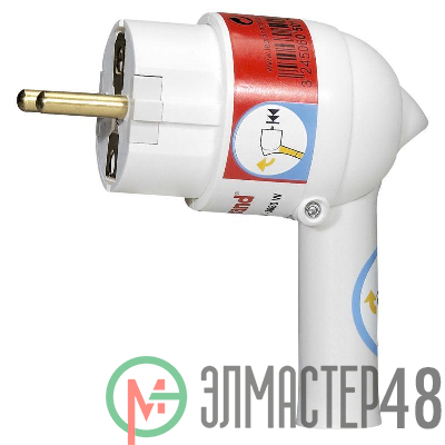 Вилка электрич. каб. Helium 16А 2P+E с выталкивающей кнопкой бел. Leg 050175