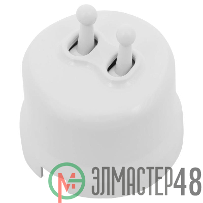 Выключатель 2-кл. (тумблерный) пластик бел. Bironi B1-232-21