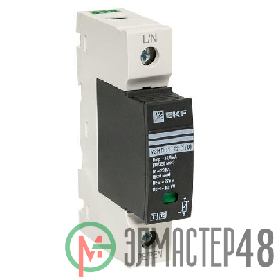 Устройство защиты от импульсных перенапряжений Т1+Т2; Iimp-12.5kA; In-20kA; Uc-275В; 1+0 PROxima EKF OV12-1-501