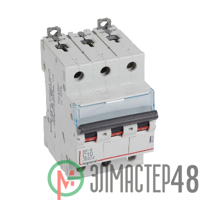 Выключатель автоматический модульный 3п C 10А 6кА DX3-E 6000 3мод. 230/400В Leg 407289