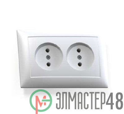 Розетка 2-м СП Селена 16А IP20 РС16-371 бел. Кунцево 8115