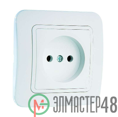 Розетка 1-м СП Lillium 16А IP20 без заземл. бел./бел. Makel 70022