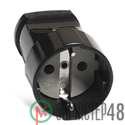 Штепсель с заземл. черн. 16А 250В (еврослот) UNIVersal А1020