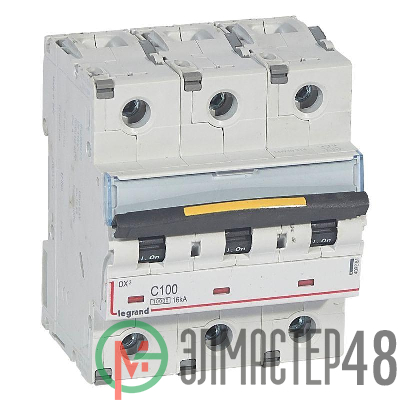 Выключатель автоматический модульный 3п C 100А 16кА DX3 10000 4.5мод. 400В Leg 409281