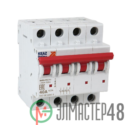 Выключатель нагрузки модульный 4п 32А OptiDin BM63P УХЛ3 КЭАЗ 332969