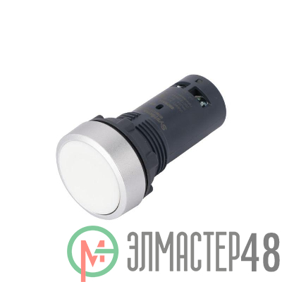 Кнопка моноблочная SB7 22мм с возвратом металл 1НО IP65 бел. SE SB7EA11
