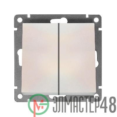 Выключатель 2-кл. СП Афина 10А IP20 механизм жемчуж. Universal A0023-OBr