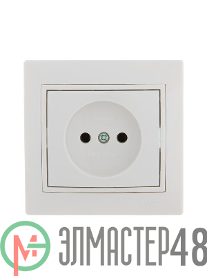 Розетка 1-м СП Мира 16А IP20 без заземл. керам. бел./бел. LEZARD 701-0202-121