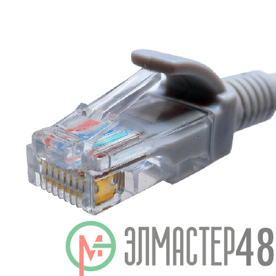 Патч-корд U/UTP кат.5E 4х2х26AWG (7х0.16мм) Cu LSZH сер. 1м SUPRLAN 10-0142