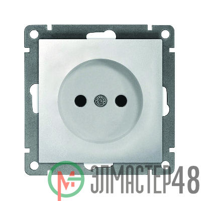 Розетка 1-м СП Афина 16А IP20 без заземл. механизм серебр. Universal A0022-S