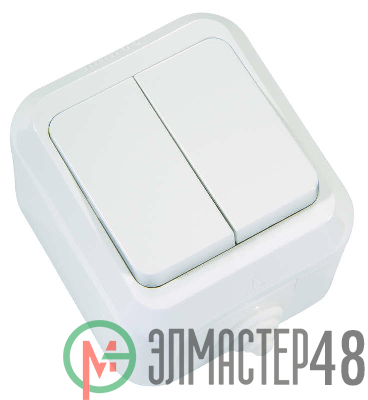 Выключатель 2-кл. ОП 10А IP44 п/герм. бел. Makel 18301