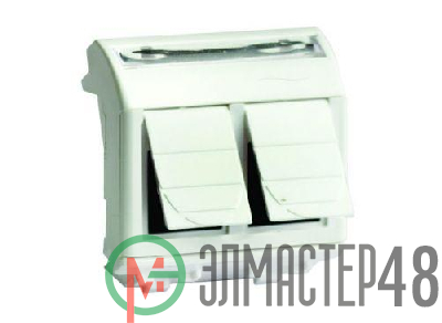 Розетка компьютерная 2-м СП Brava 2мод. RJ45 5e бел. DKC 76656B