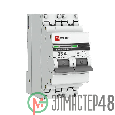 Выключатель нагрузки 2п 25А ВН-63 PROxima EKF SL63-2-25-pro