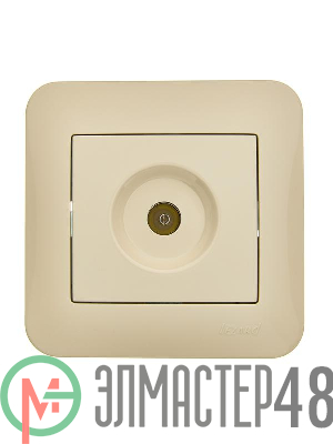 Розетка телевизионная оконечная TV СП ASTI IP20 в сборе крем. LEZARD 7081-0303-130