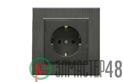 Розетка 1-м Karea LINE STAR с заземл. дым. металлик Makel 86050028