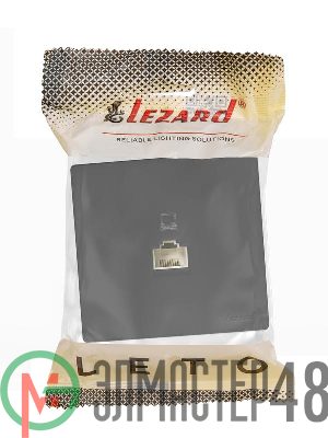 Розетка компьютерная 1-мест. RJ45 LETO черн. бархат LEZARD 752-4200-139