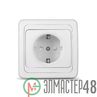 Розетка 1-м СП Валери 16А защ. шторки с заземл. бел. UNIVersal В0028х