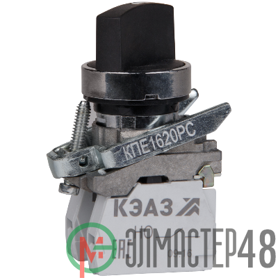 Переключатель КПЕ2120РС черн. 2но+0нз ручка фикс 3поз IP40 КЭАЗ 354472