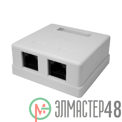 Розетка компьютерная 2-м 8P8C (RJ-45) UTP кат.5E SUPRLAN 10-0309