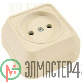 Розетка 1-м ОП 16А IP20 без заземл. квадратная крем Makel 45202