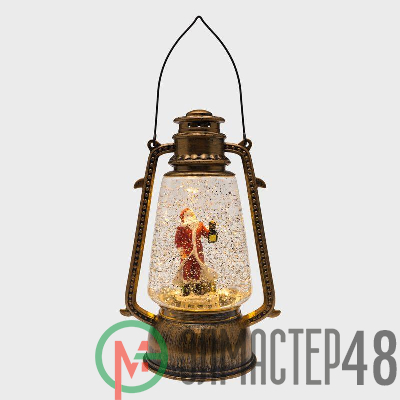Фонарь декоративный с эффектом снегопада и подсветкой "Санта Клаус" тепл. бел. NEON-NIGHT 501-066