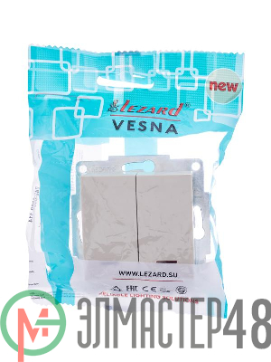 Механизм выключателя проходн. с инд. 1-кл. СП VESNA кремов. LEZARD 742-0388-114