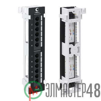 Патч-панель настенная 12 портов RJ45 кат.6 с подставкой Dual IDC Cabeus 7954c