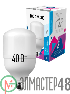 Лампа светодиодная HВтLED 40Вт 220В E27 4500К Космос LksmHWLED40WE2745