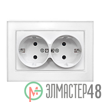 Розетка 2-м СП Бриллиант с заземл. бел. UNIVersal 7947533