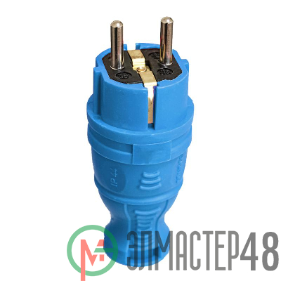 Вилка прямая с заземл. IP44 каучук син. TOKOV TKE-C08-KV-Z