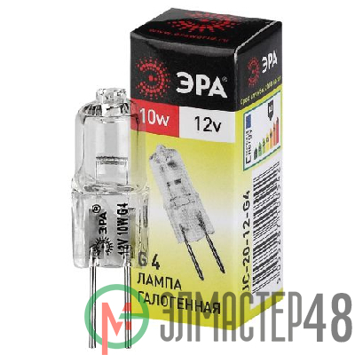 Лампа галогенная G4-JC-10W-12V ЭРА C0027367