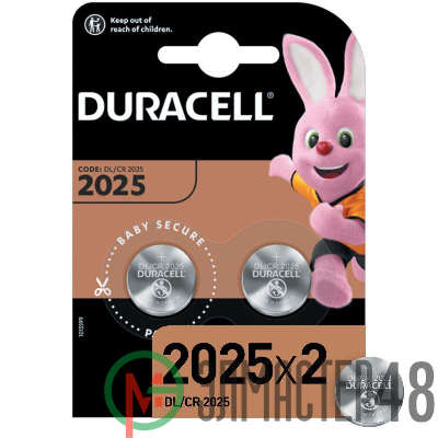 Элемент питания литиевый CR DL 2025 BP-2 (блист.2шт) Duracell Б0037272