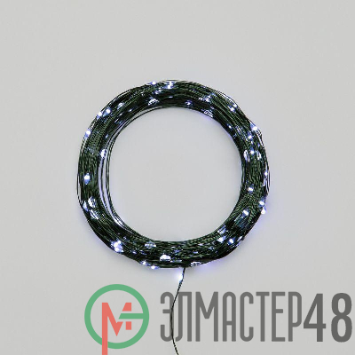 Гирлянда светодиодная "Роса" 30м 300LED бел. IP20 230В с контроллером провод зел. Neon-Night 303-275