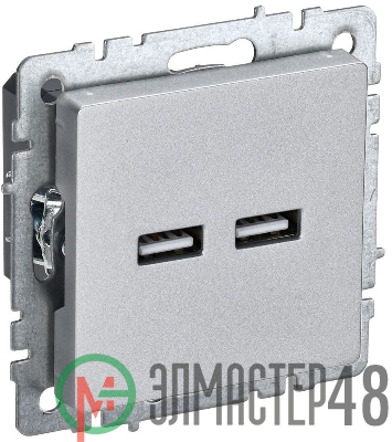 Розетка BRITE USB A+A 3.1А РЮ10-1-БрА алюм. IEK BR-U21-D31-K47