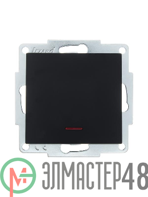 Механизм выключателя1кл. СП с индик. VESNA черн. бархат LEZARD 742-4288-111