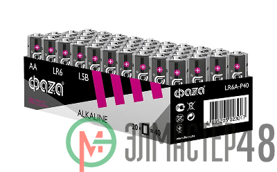 Элемент питания щелочной LR6 Alkaline Pack-40 (уп.40шт) ФАZА 5023017