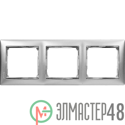 Рамка 3-м Valena горизонт. алюм./сереб. Leg 770353
