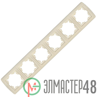 Рамка 6-м Маргарита горизонт. сл.кость (ivory) UNIversal 1085-I