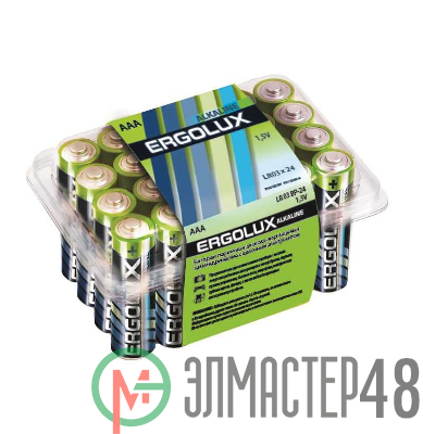 Элемент питания алкалиновый LR03 BP-24 LR03 BP-24 1.5В Alkaline (уп.24шт) Ergolux 11746