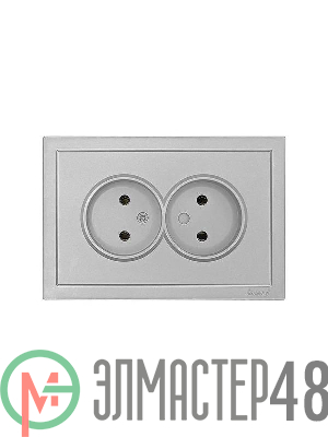 Розетка 2-мест. с/з СП ZIMA IP20 16А ПБТ безвинт. зажим сер. матов. LEZARD 704-7400-127BQC