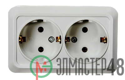 Розетка 2-м BOLLETO с заземл. накл. 7128 бел. ASD / IN HOME 4680005959839