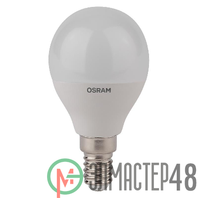 Лампа светодиодная LED STAR CLASSIC P 40 5W/840 5Вт шар 4000К нейтр. бел. E14 470лм 220-240В матов. пласт. OSRAM 4058075056923