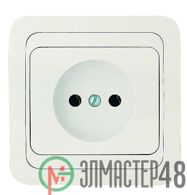 Розетка 1-м СП Mimoza 16А IP20 без заземл. бел./бел. Makel 12022