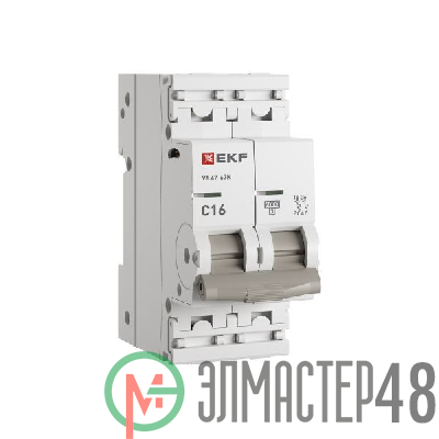 Выключатель автоматический модульный 2п C 16А 6кА ВА 47-63N PROxima EKF M636216C