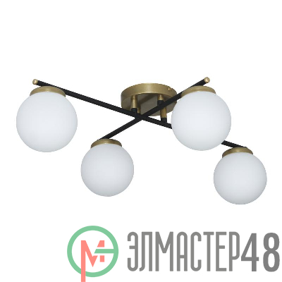 Светильник "Злата" 141 (плафон 8728) НСБ 01-4х25-101 G9 [ИМ] потолочн. черн.зол. Элетех 1005405280