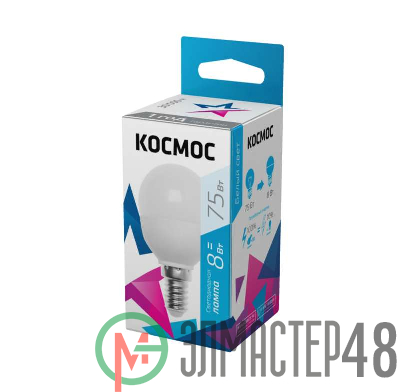 Лампа светодиодная GL45 8Вт 220В E14 4500К Космос Lksm_LED8wGL45E1445