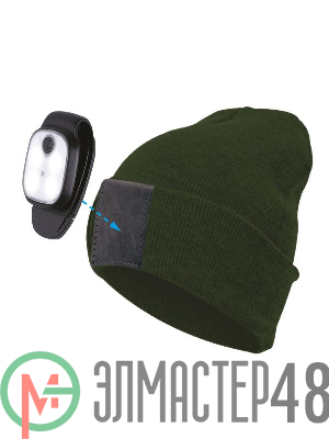 Шапка с фонарем хакки свет красн. бел. КОСМОС KOCHat2_g