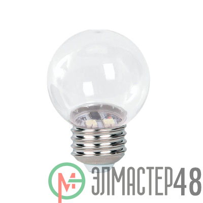 Лампа светодиодная PLED-ECO 3Вт G45 шар 2700К тепл. бел. CLEAR E27 для Белт-лайт Pro JazzWay 5058279